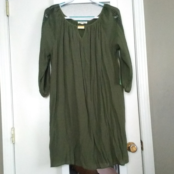 olive green casual dress